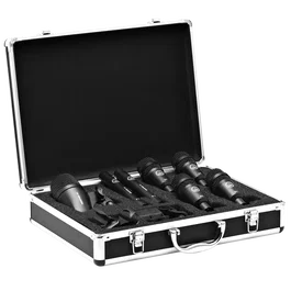 AKG Set de Microphones pour Batterie (P4, P2, P17, H440) - 4 Micros Tom/Caisse, 1 Micro Grosse Caisse, 2 Overheads Condensateur