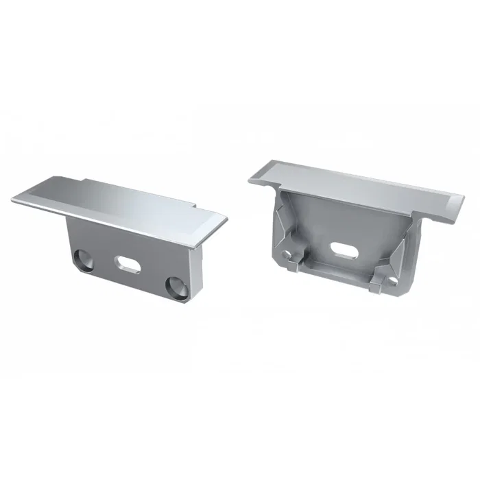 Bouchon de finition profilé type inSILEDA - Aluminium - Blanc - Avec trou