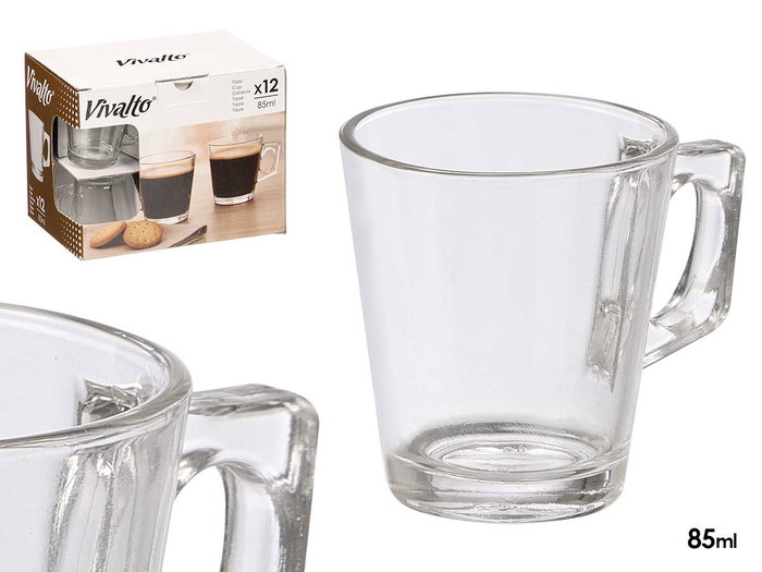 Vivalto Tasse à Café Transparente en Verre 85 ml (Set de 72) Vivalto Tasse à Café Transparente en Verre 85 ml (Set de 72)