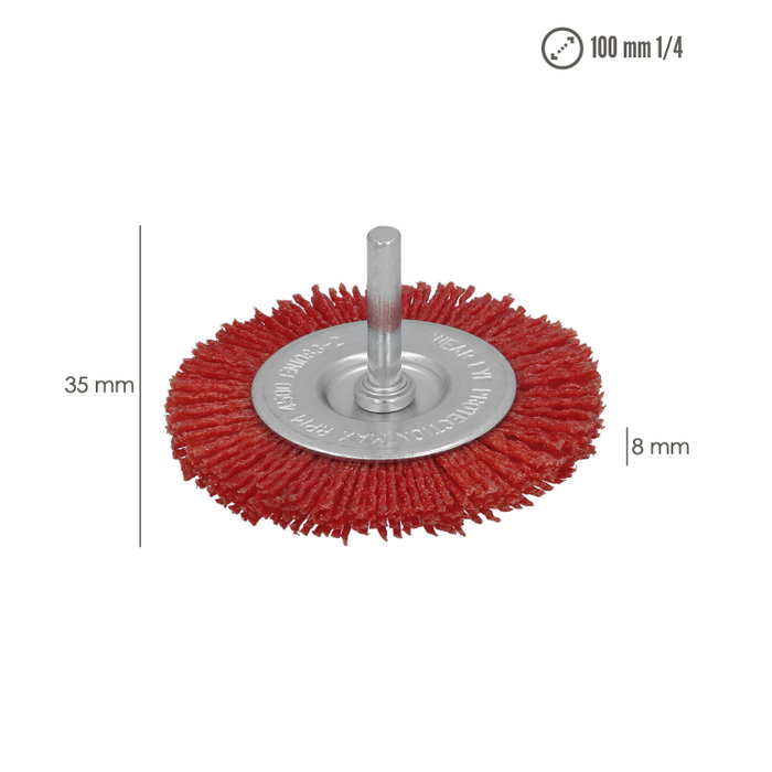 WOLFPACK LINEA PROFESIONAL Disque brosse en nylon Ø100 mm 1/4 pouces
