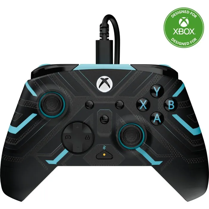 Turtle Beach Rematch Advanced - Manette de jeu officielle Xbox & PC filaire - Conception phosphorescente, gâchettes et boutons arrière assignables, vibration, contrôle audio