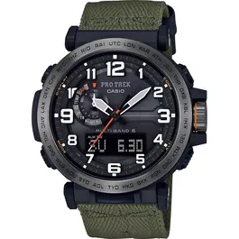 Casio PRW-6600YB-3ER Montre Homme Analogique Sport avec Bracelet en Résine, Étanchéité 10 ATM pour Randonnée, Design Noir et Vert