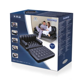 Bestway Fauteuil Gonflable 5 Positions Noir 188x152x64 cm