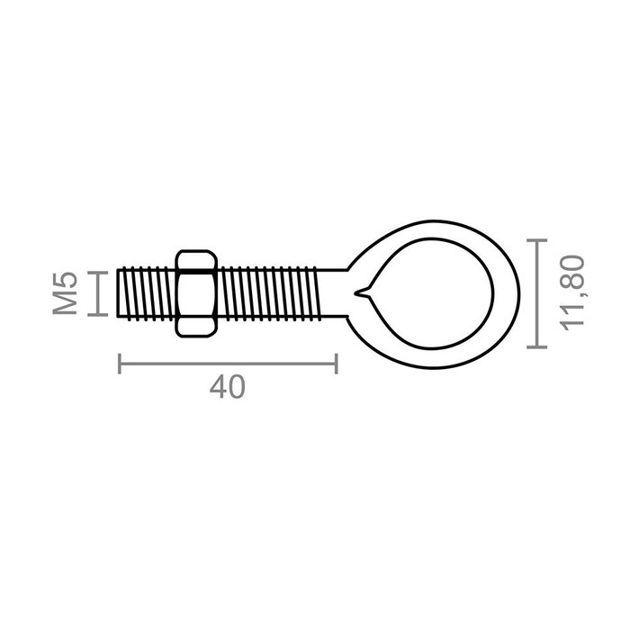 Edm Embase soudée avec écrou Hm01, M5 x 40 mm, zincée Edm Embase soudée avec écrou Hm01, M5 x 40 mm, zincée