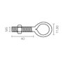 Edm Embase soudée avec écrou Hm01, M5 x 40 mm, zincée