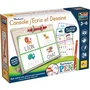 Liscianigiochi MONTESSORI PEN - Table d'écriture et de dessin effaçable, jeu éducatif en bois avec stylo et cartes, méthode Montessori, pour enfant de 3 à 6 ans