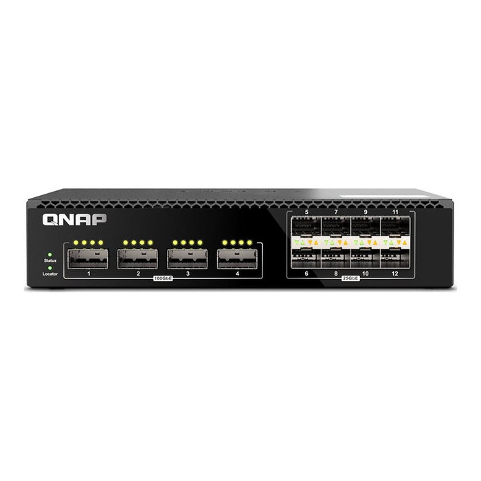 Qnap QSW-M7308R Switch 12 ports Géré 4x 100GbE QSFP28 + 8x 25GbE SFP28 Montage rack Qnap QSW-M7308R Switch 12 ports Géré 4x 100GbE QSFP28 + 8x 25GbE SFP28 Montage rack