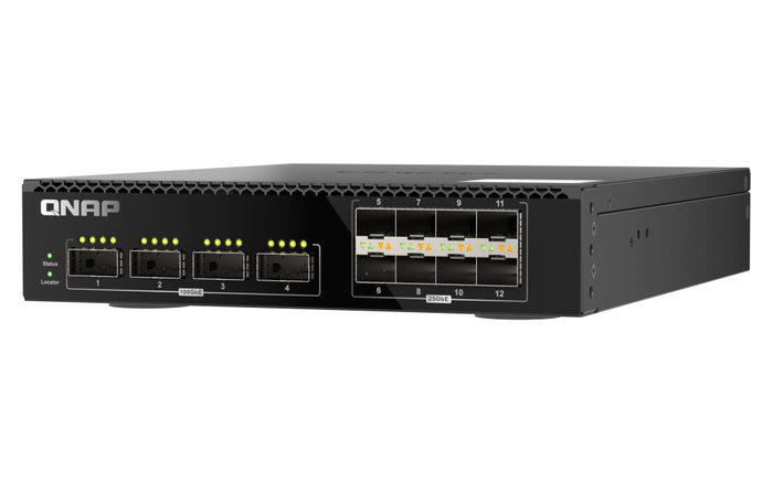 Qnap QSW-M7308R Switch 12 ports Géré 4x 100GbE QSFP28 + 8x 25GbE SFP28 Montage rack Qnap QSW-M7308R Switch 12 ports Géré 4x 100GbE QSFP28 + 8x 25GbE SFP28 Montage rack