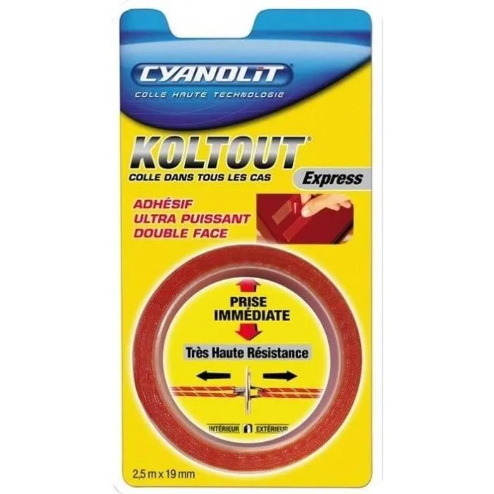 Cyanolit Ruban adhésif Koltout Express Jaune Multi-usages Cyanolit Ruban adhésif Koltout Express Jaune Multi-usages
