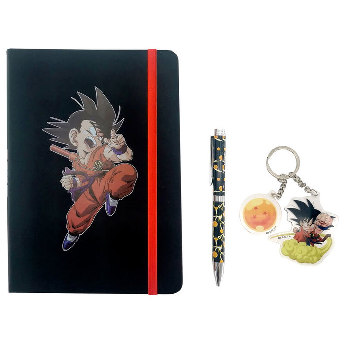 CYP BRANDS Set Journal Quotidien + Stylo + Porte-clés Dragon Ball - Agenda Carnet de Notes avec Lignes Horizontales pour une Écriture Organisée