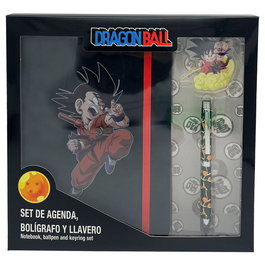 CYP BRANDS Set Journal Quotidien + Stylo + Porte-clés Dragon Ball - Agenda Carnet de Notes avec Lignes Horizontales pour une Écriture Organisée