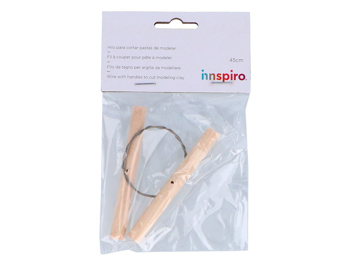 Innspiro Fil de coupe pour l'argile avec poignées en bois 45cm