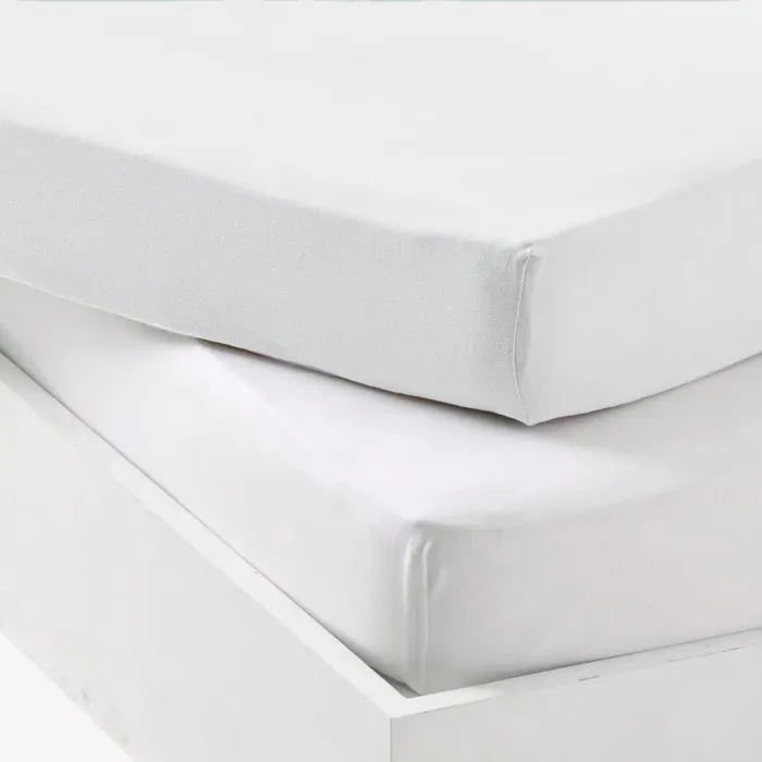 MON PTIT DODO - Lot de 2 draps housse pour bébé - Jersey 100% coton - 60 x 120 cm - Blanc - Certifié Oeko-Tex Standard 100