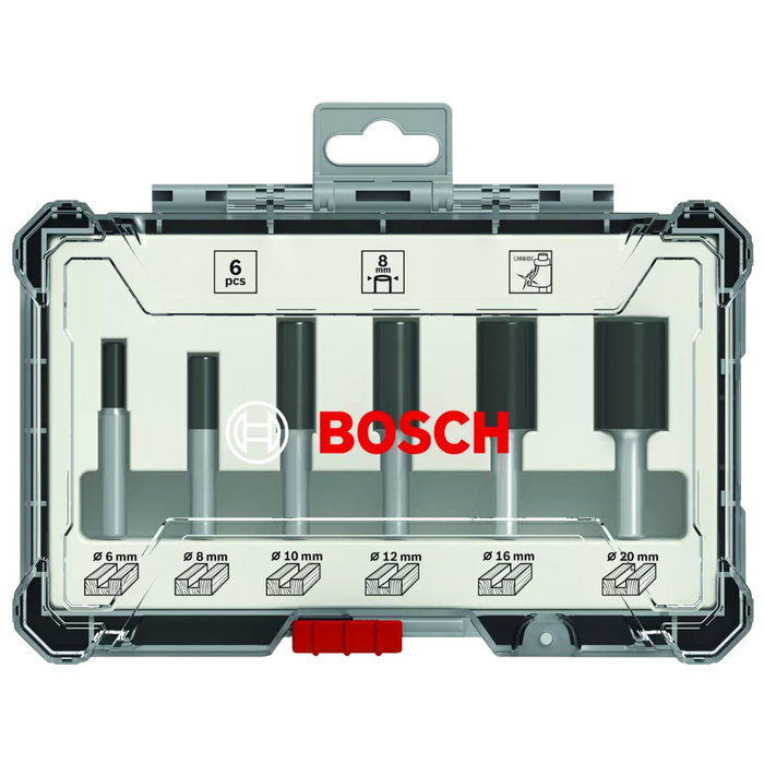 Bosch Professional Coffret de 6 fraises droites Ø12/16/20 mm, queue de 6 mm