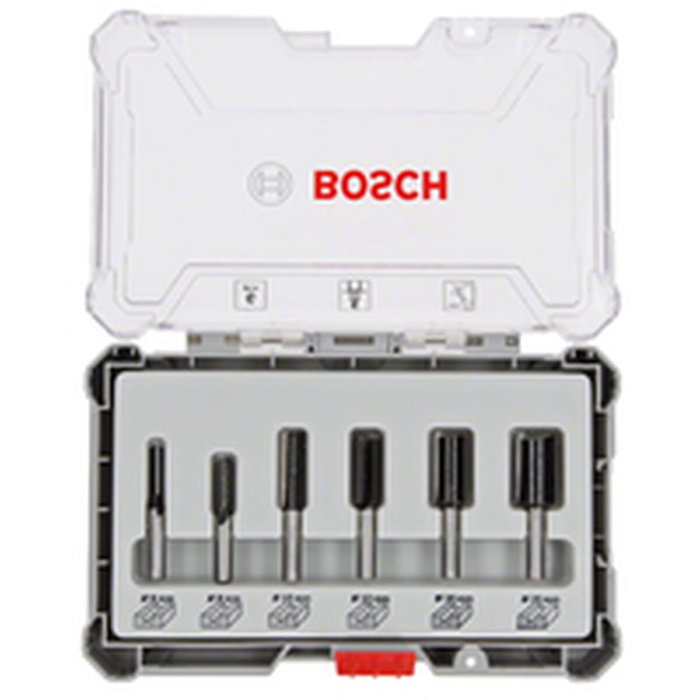 Bosch Professional Coffret de 6 fraises droites Ø12/16/20 mm, queue de 6 mm