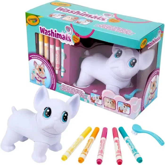 Crayola Washimals - Chien géant lavable à colorier et personnaliser, jouet articulé pour enfant dès 3 ans Crayola Washimals - Chien géant lavable à colorier et personnaliser, jouet articulé pour enfant dès 3 ans