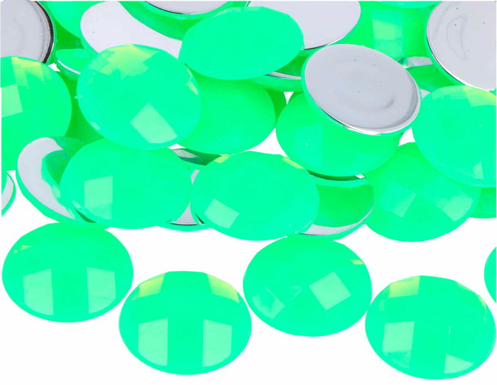 Innspiro Gemas decorativas acrílicas cercle vert fluor 25mm 100u Innspiro Gemas decorativas acrílicas cercle vert fluor 25mm 100u
