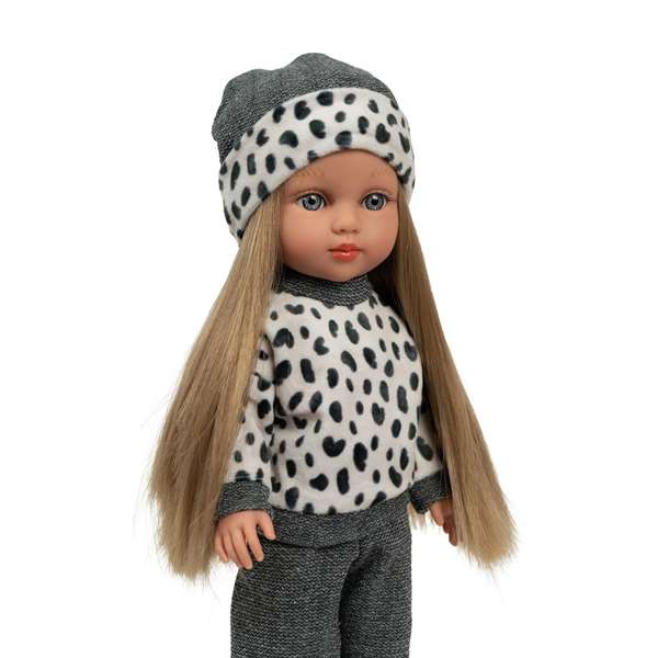 Muñecas Arias - Poupée Elegance 36 cm Chic Kids Carlota avec cheveux, corps en vinyle, pour enfants à partir de 3 ans