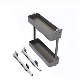 Emuca Porte-bouteilles latéral extractible Harmony, Gris anthracite