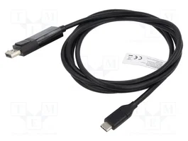 DIGITUS Adaptateur DisplayPort 1.4 vers USB C bidirectionnel, 2m, noir