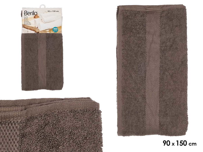Berilo Toaille de Bain Unie 90x150 cm Gris (Set de 12) Berilo Toaille de Bain Unie 90x150 cm Gris (Set de 12)