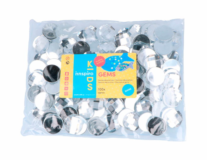 Innspiro Gemmes décoratives acryliques cercle transparent 25mm 100u. approx. Innspiro Gemmes décoratives acryliques cercle transparent 25mm 100u. approx.