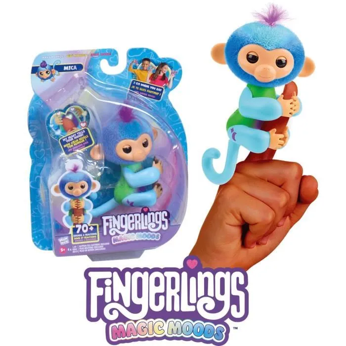 Lansay Fingerlings Magic Moods Mica - Jouet interactif enfant à partir de 5 ans avec lumière et sons - Piles incluses