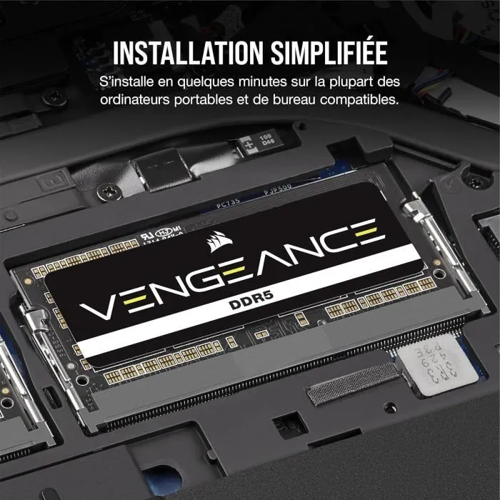 Fentes de mémoire Corsair 16 GB DDR5 SDRAM DDR5 5200 MHz Fentes de mémoire Corsair 16 GB DDR5 SDRAM DDR5 5200 MHz