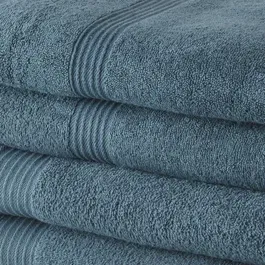 Today - Lot de 2 serviettes de bain 50x90 cm + 2 draps de bain 70x130 cm - Coton 450 g/m² - Modèle Paon