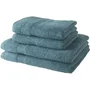 Today - Lot de 2 serviettes de bain 50x90 cm + 2 draps de bain 70x130 cm - Coton 450 g/m² - Modèle Paon