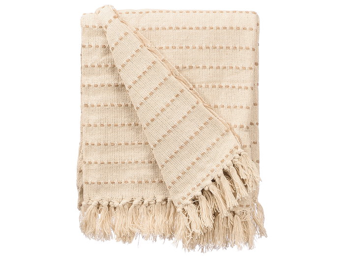 GIFTDECOR MULTIUSOS RAYAS PUNTO CREMA 125X150CM