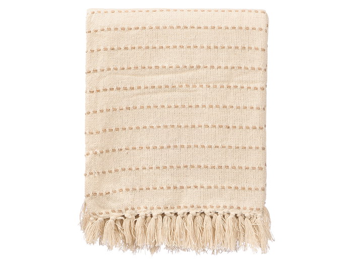 GIFTDECOR MULTIUSOS RAYAS PUNTO CREMA 125X150CM