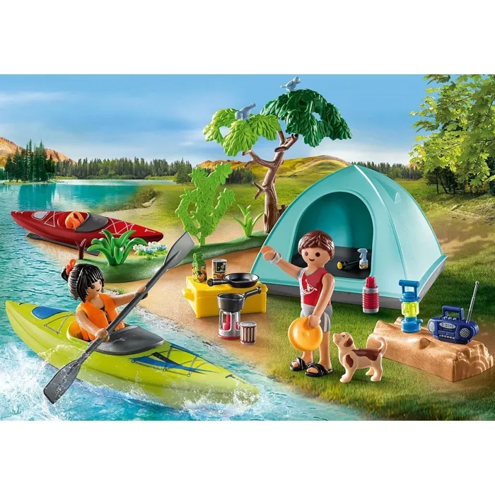 Playmobil 71425 Vacanciers avec tente et feu de camp My Life Camping