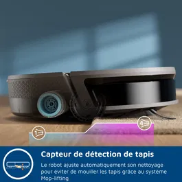 Philips XU9100/10 - Robot aspirateur laveur avec station d'auto-vidange, navigation LiDAR D-ToF, 8000 Pa, filtre HEPA lavable, application HomeRun, Série 9000