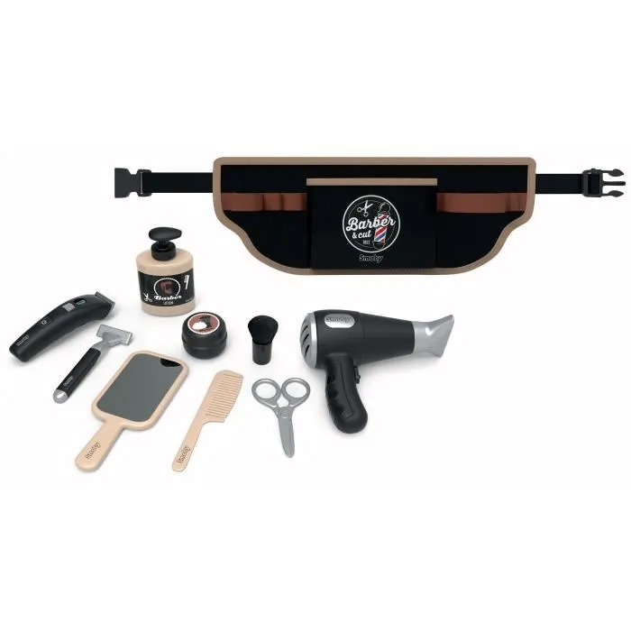 Smoby - Ceinture de Barbier et Coiffeur pour Enfants - 10 Accessoires Inclus - Dès 3 Ans - Jouet Imitation