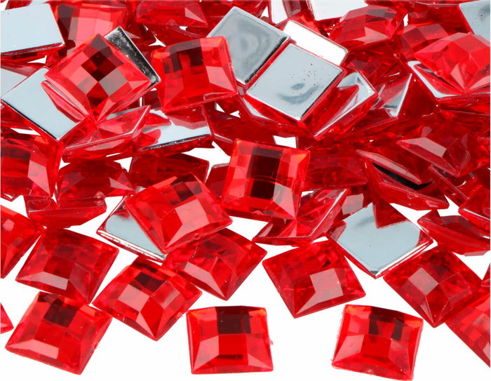 Innspiro Gemas acryliques rouges carrées 16x16mm, 500 pièces Innspiro Gemas acryliques rouges carrées 16x16mm, 500 pièces