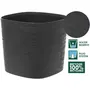 GARDEN ID Respect - Pot avec Réserve d'Eau - Noir Anthracite 25 x 25 cm - Surface Structurée - 100% Déchets Ménagers - 100% Recyclable