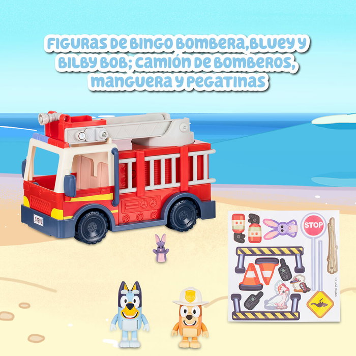 Moose Toys Camion de pompiers Bluey avec figurines et accessoires