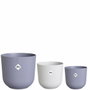 Elho Lot de 3 pots de fleurs Jazz ronds - Lila et Blanc
