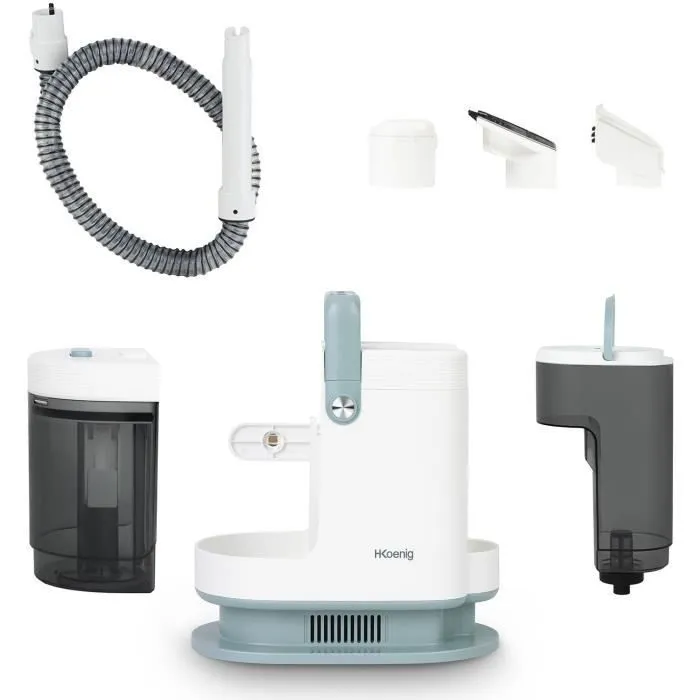 H.KoeNIG TWT99 Nettoyeur textile vapeur et eau chaude 1700 W, 1600 mL, 2 brosses, débit 337 mL/min H.KoeNIG TWT99 Nettoyeur textile vapeur et eau chaude 1700 W, 1600 mL, 2 brosses, débit 337 mL/min