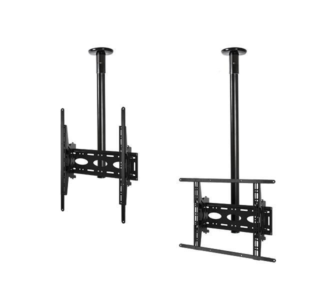 B-Tech Support Mural Plafond Universel avec Inclinaison BT8424, 1 m, 39"-65", 50 kg max, VESA 600x400, Noir