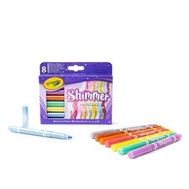 Crayola Lot de 8 Feutres à Paillettes Glitter 58-8648, Couleurs Vives, pour Enfants dès 4 Ans