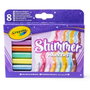 Crayola Lot de 8 Feutres à Paillettes Glitter 58-8648, Couleurs Vives, pour Enfants dès 4 Ans