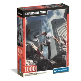 CLEMENTONI Puzzle 1000 pièces Compact - Chainsaw Man - Poster inclus - 70 x 50 cm - À partir de 10 ans