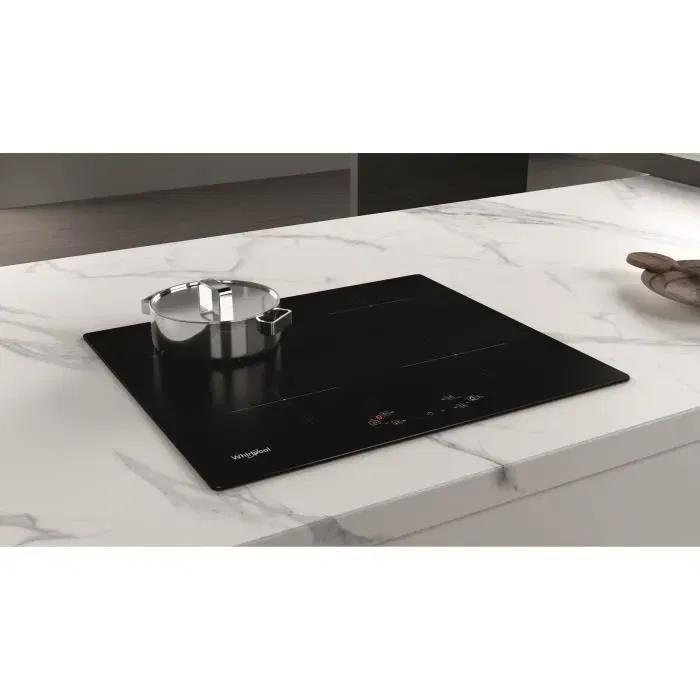 Whirlpool Plaque Induction WSQ2160NE - 4 Foyers (Boost), 7200 W, Largeur 60 cm, Fonctions 6eme Sens Automatiques