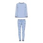 Cerdá Pyjama long adulte en jersey XL de couleur bleu clair - Single Jersey Stitch