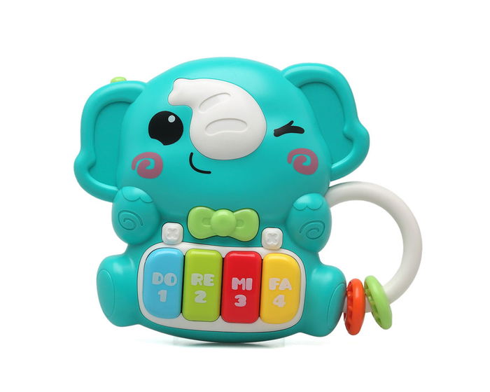 KioKids Éléphant Musical Interactif Jouet d'Éveil avec Sons d'Animaux, Lumières et Piano pour Bébé 6 Mois et Plus, Coloris Turquoise KioKids Éléphant Musical Interactif Jouet d'Éveil avec Sons d'Animaux, Lumières et Piano pour Bébé 6 Mois et Plus, Coloris Turquoise