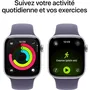 Apple Watch Series 11 GPS 42mm Boîtier Aluminium Argent Bracelet Sport Band Pourpre Gris Taille M/L