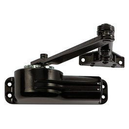 TELESCO Ferme-porte hydraulique télescopique noir avec retenue fixe à 90°