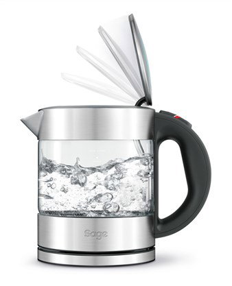Sage SKE395CLR4EEU1 Bouilloire Électrique Compacte avec Corps en Verre Transparent Duraglass, Tête à Ouverture Lente pour Sécurité et Antitartre, 1.7L